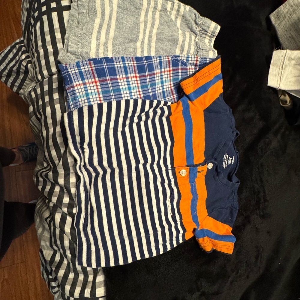 Boys Striped Bundle!  (2) Striped & Plaid Shirts + (1) Striped Polo. 24 Months. - Picture 8 of 8